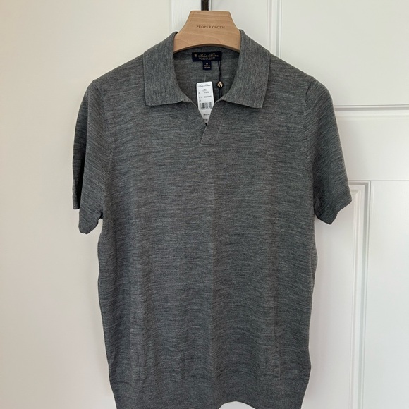 Brooks Brothers Lightweight Lux All-Season polo Sweater, Johnny Collar - Picture 1 of 7